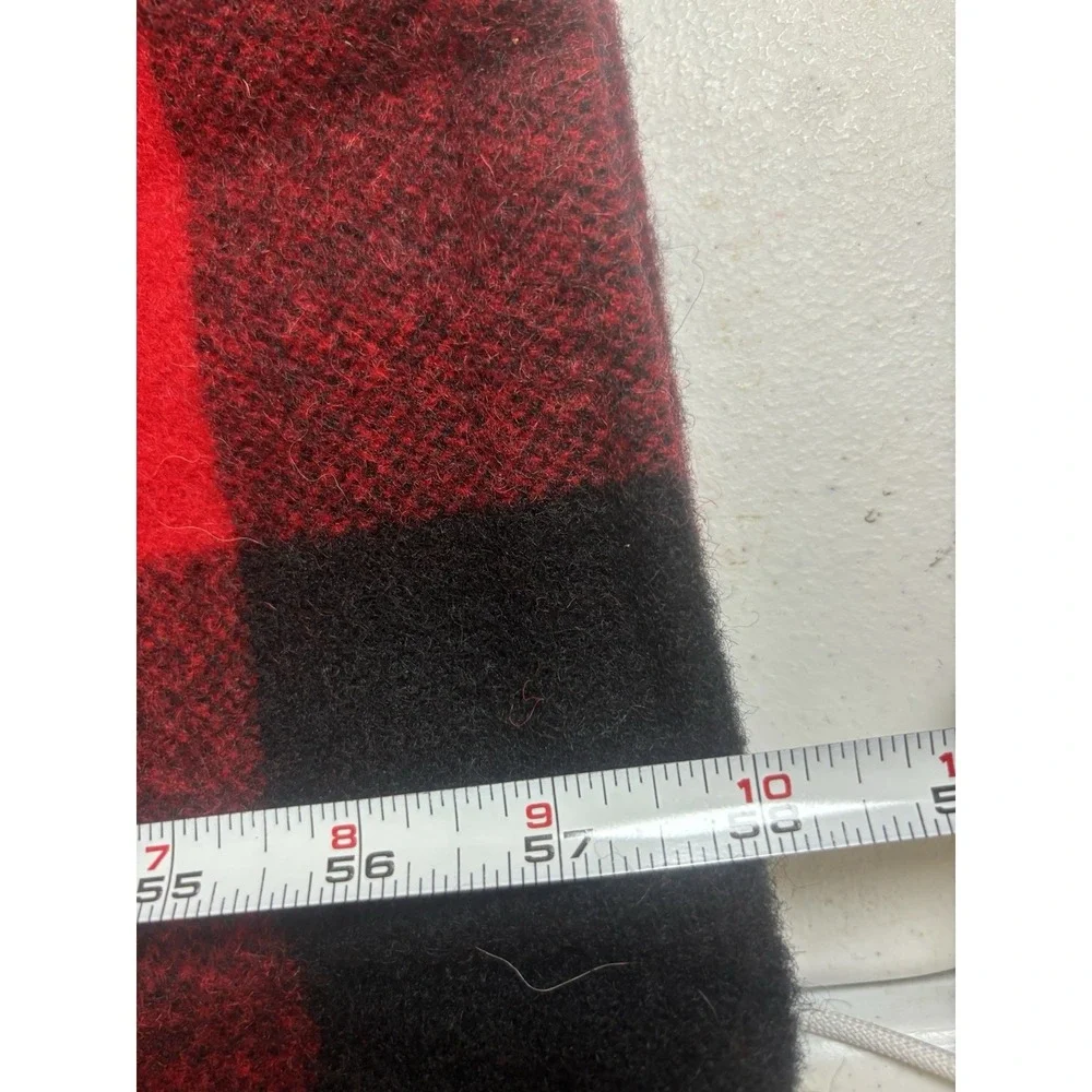 Marlboro Country Store Red Buffalo Plaid Wool Throw Blanket 72